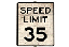 Sign Road Speed 35