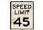 Sign Road Speed 45