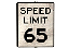 Sign Road Speed 65